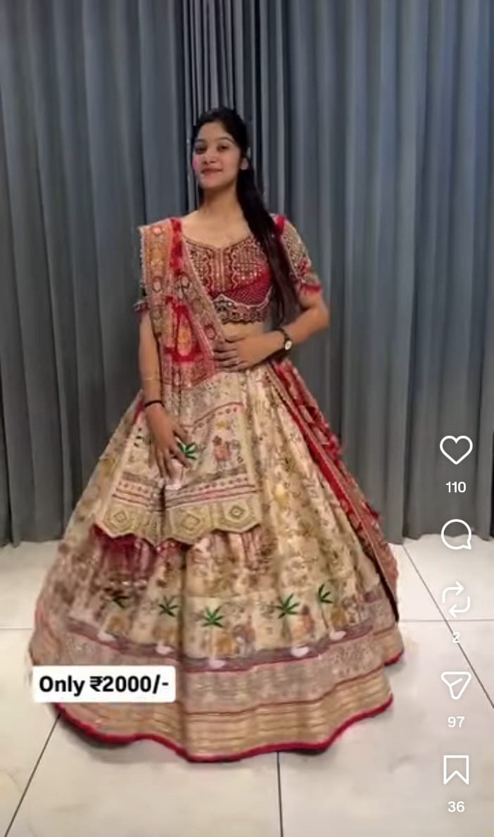 Purple Embroidered Lehenga